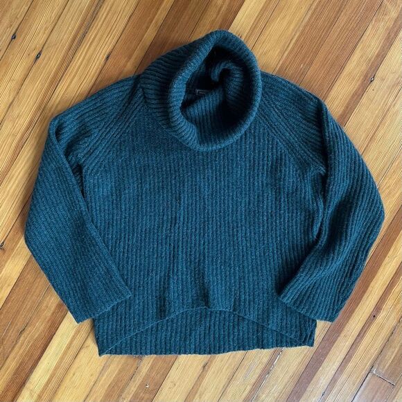 J. Crew Point Sur Mohair Blend Cowl Neck Sweater in Dark Green Size M - Picture 1 of 4